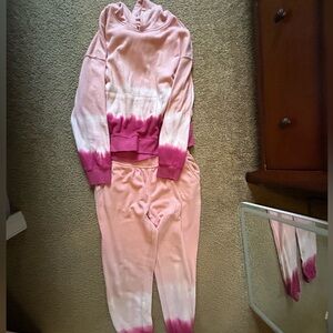 Pink Tie-Dye Hoodie and Joggers Set